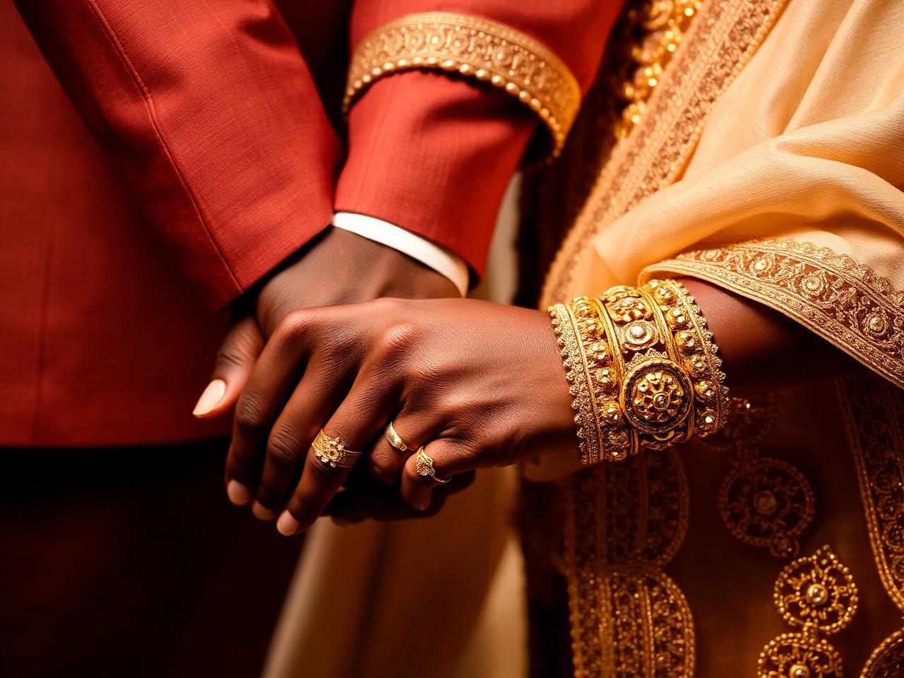 Close-up of bridal jewelry
